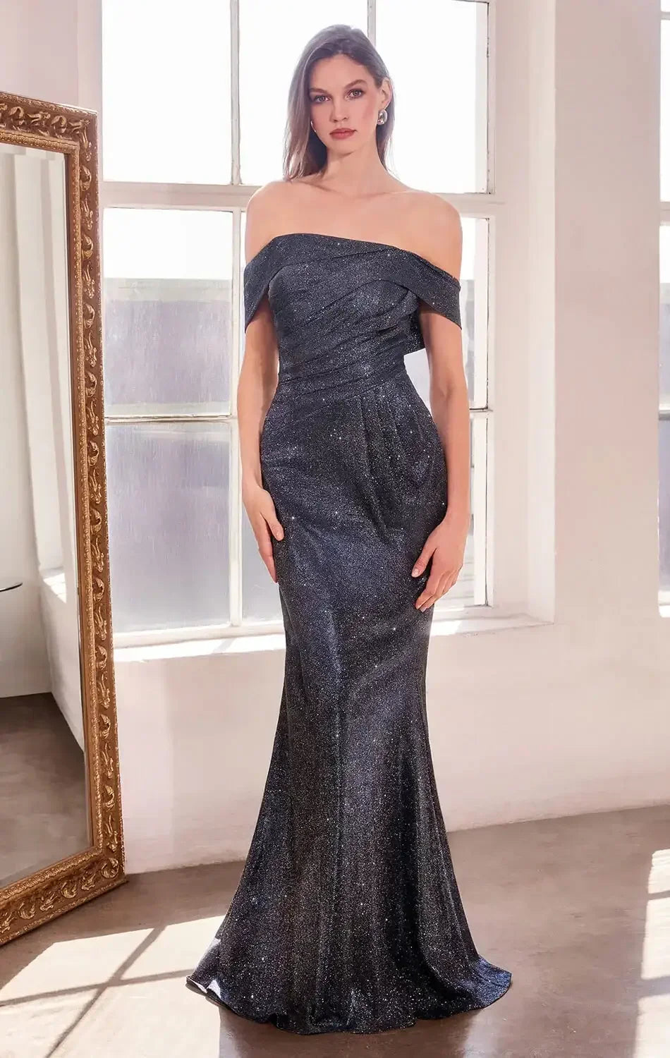 Starlet Gown - Off-the-Shoulder Pleated Dress