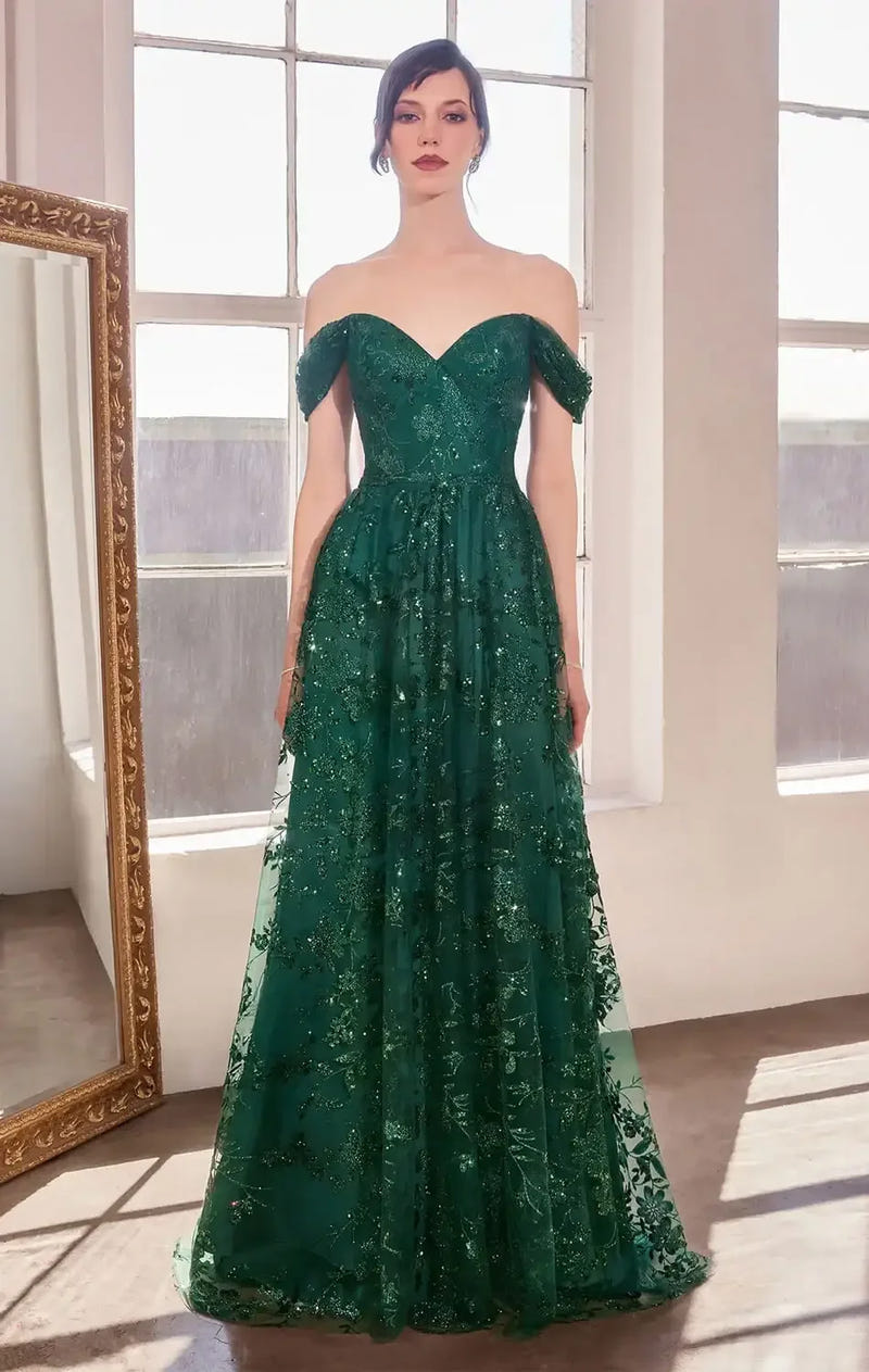 Veronica Gown - Glitter Print Long A-line Dress