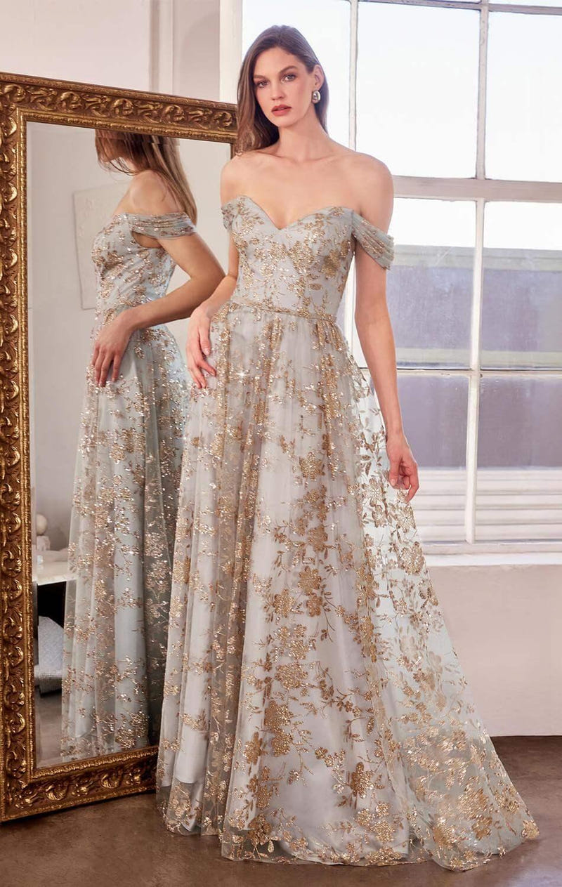 Veronica Gown - Glitter Print Long A-line Dress