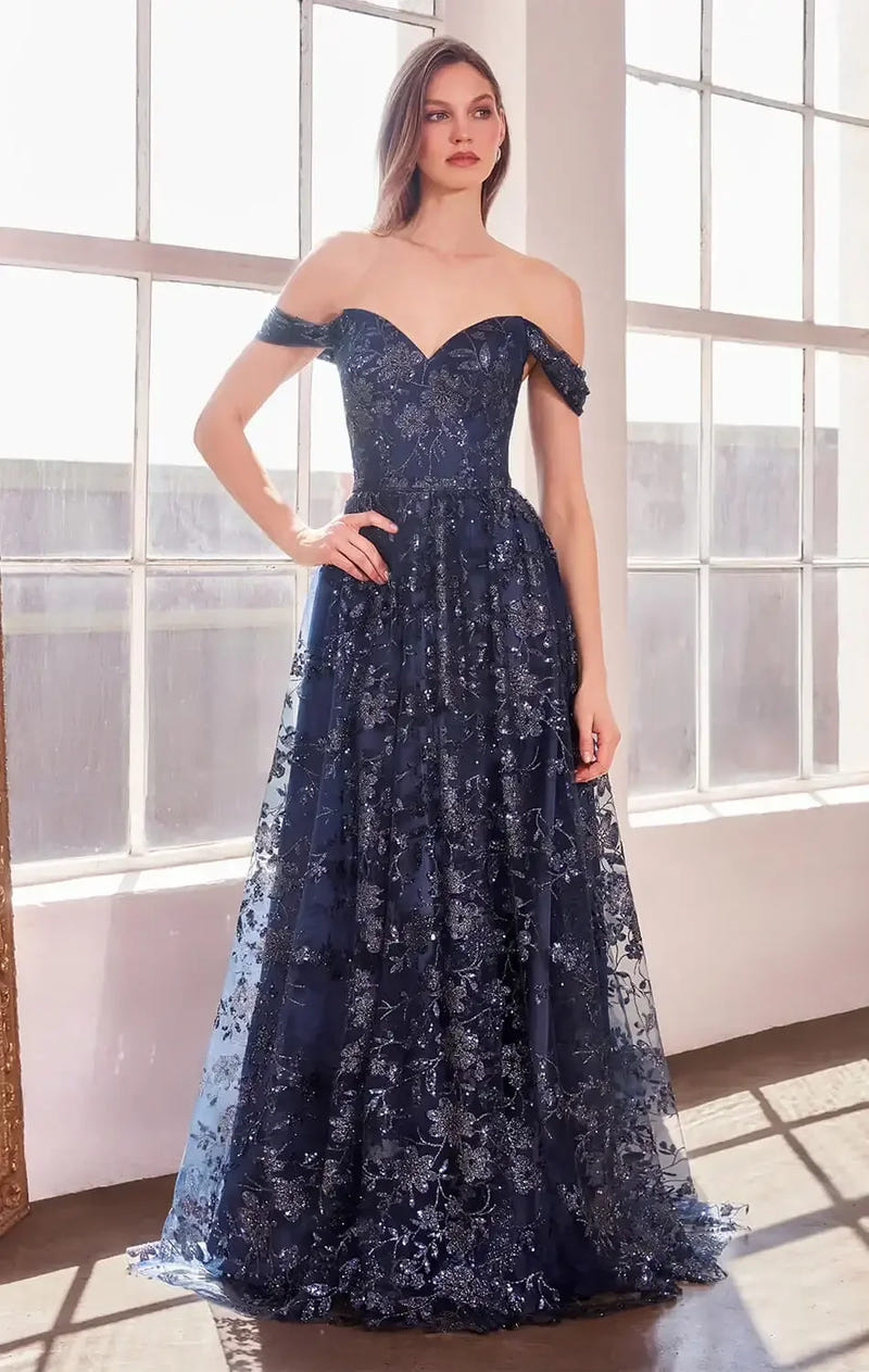 Veronica Gown - Glitter Print Long A-line Dress