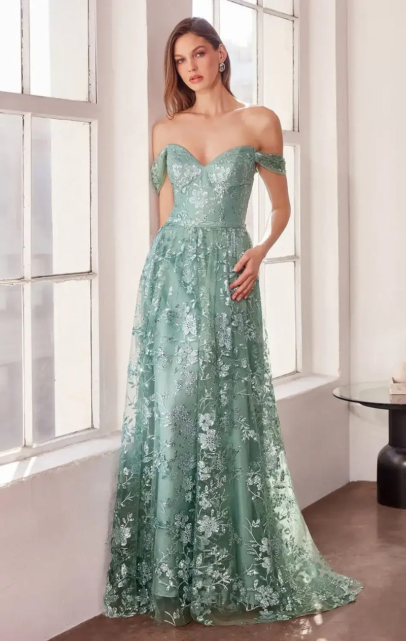 Veronica Gown - Glitter Print Long A-line Dress