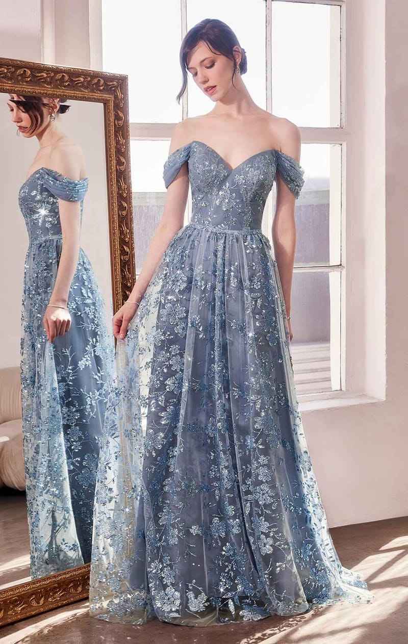 Veronica Gown - Glitter Print Long A-line Dress