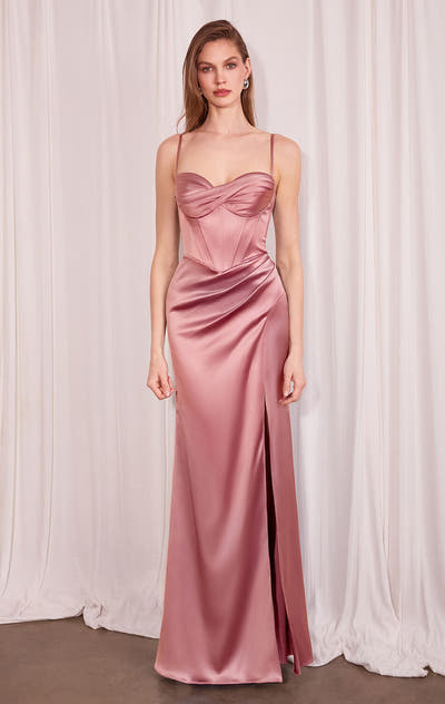 Liv Maxi Dress - Corset Style Long Satin Dress