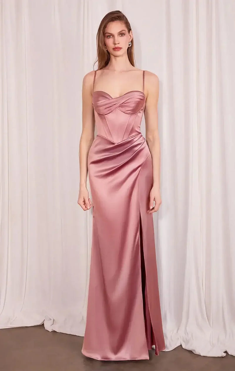 Liv Maxi Dress - Corset Style Long Satin Dress