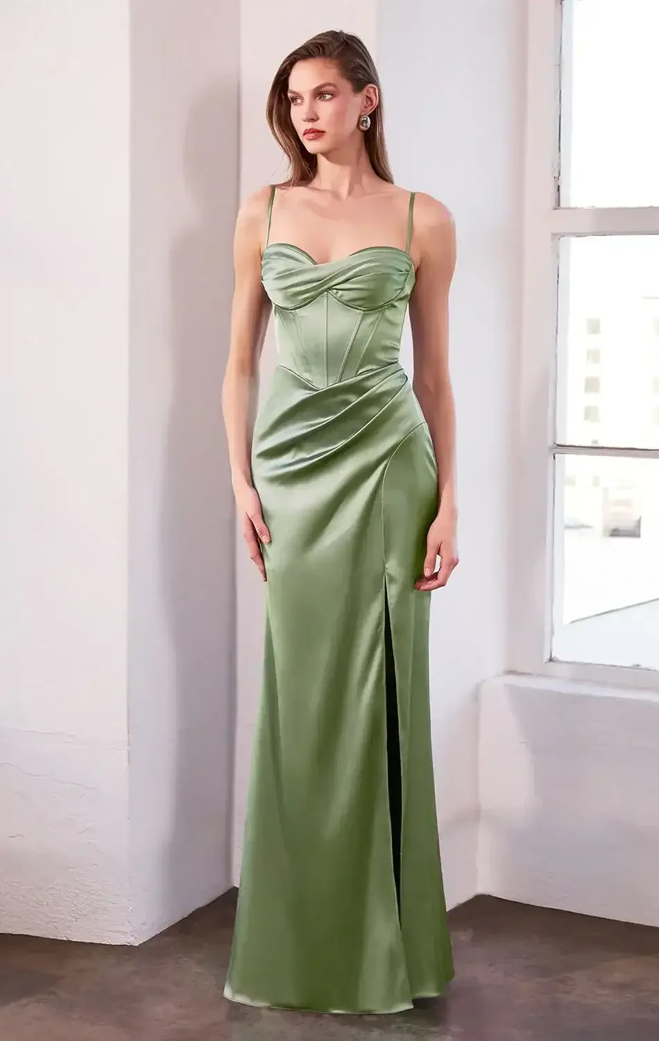 Liv Maxi Dress - Corset Style Long Satin Dress