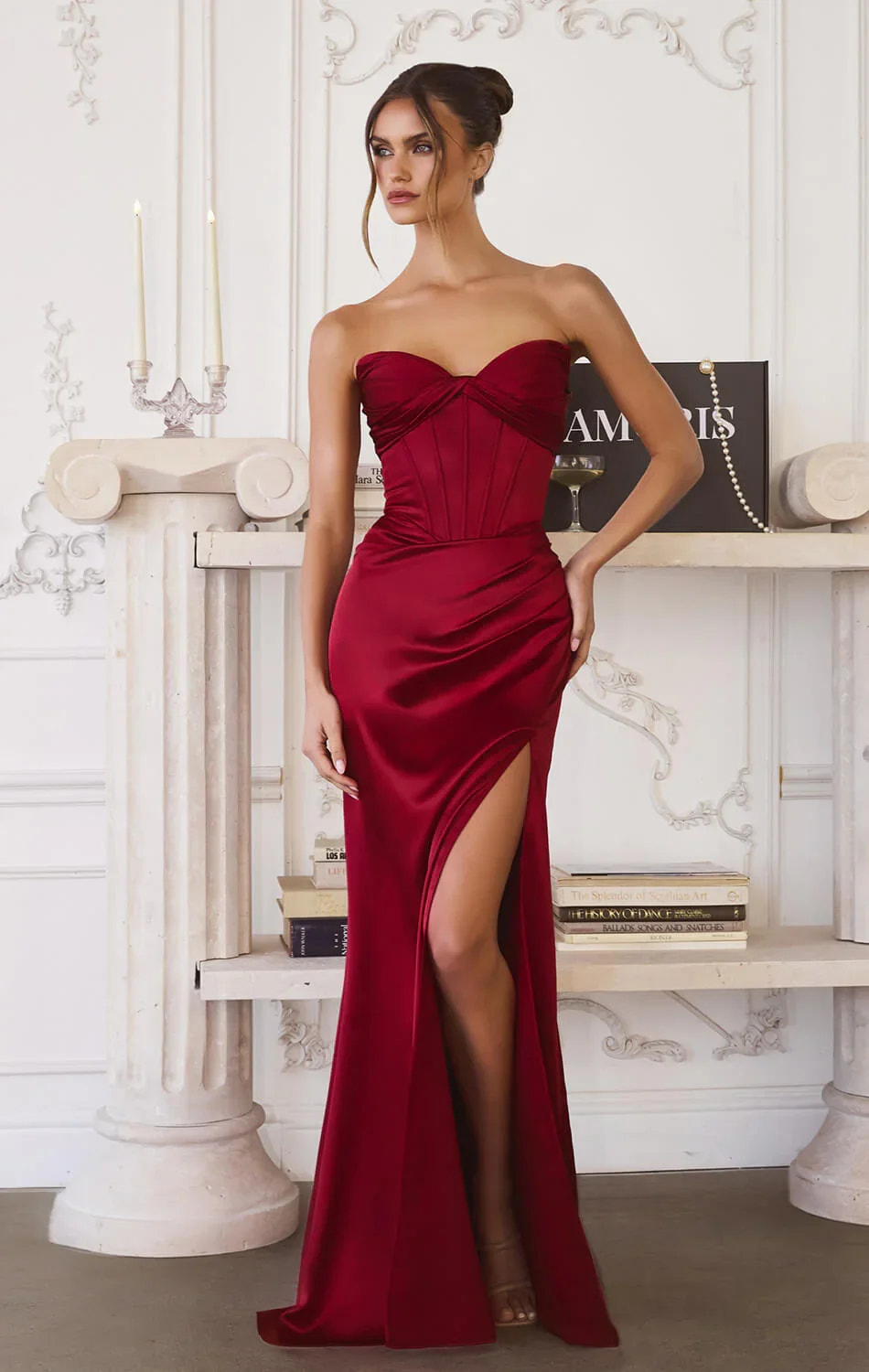 Quincy Gown - Strapless Satin Evening Dress