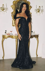 HELENA GOWN - Off the Shoulder Sequin Lace Formal Dress