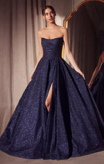 Quinn Gown - Long Strapless Glitter A-line Dress