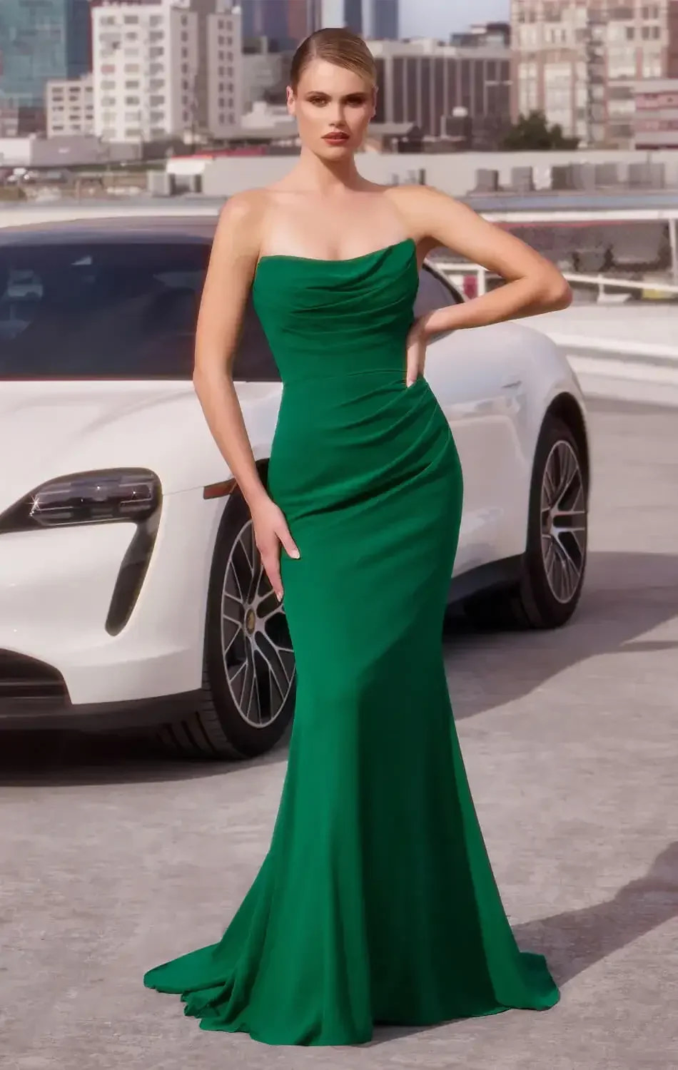 Haven Gown - Chiffon Fitted Long Strapless Dress