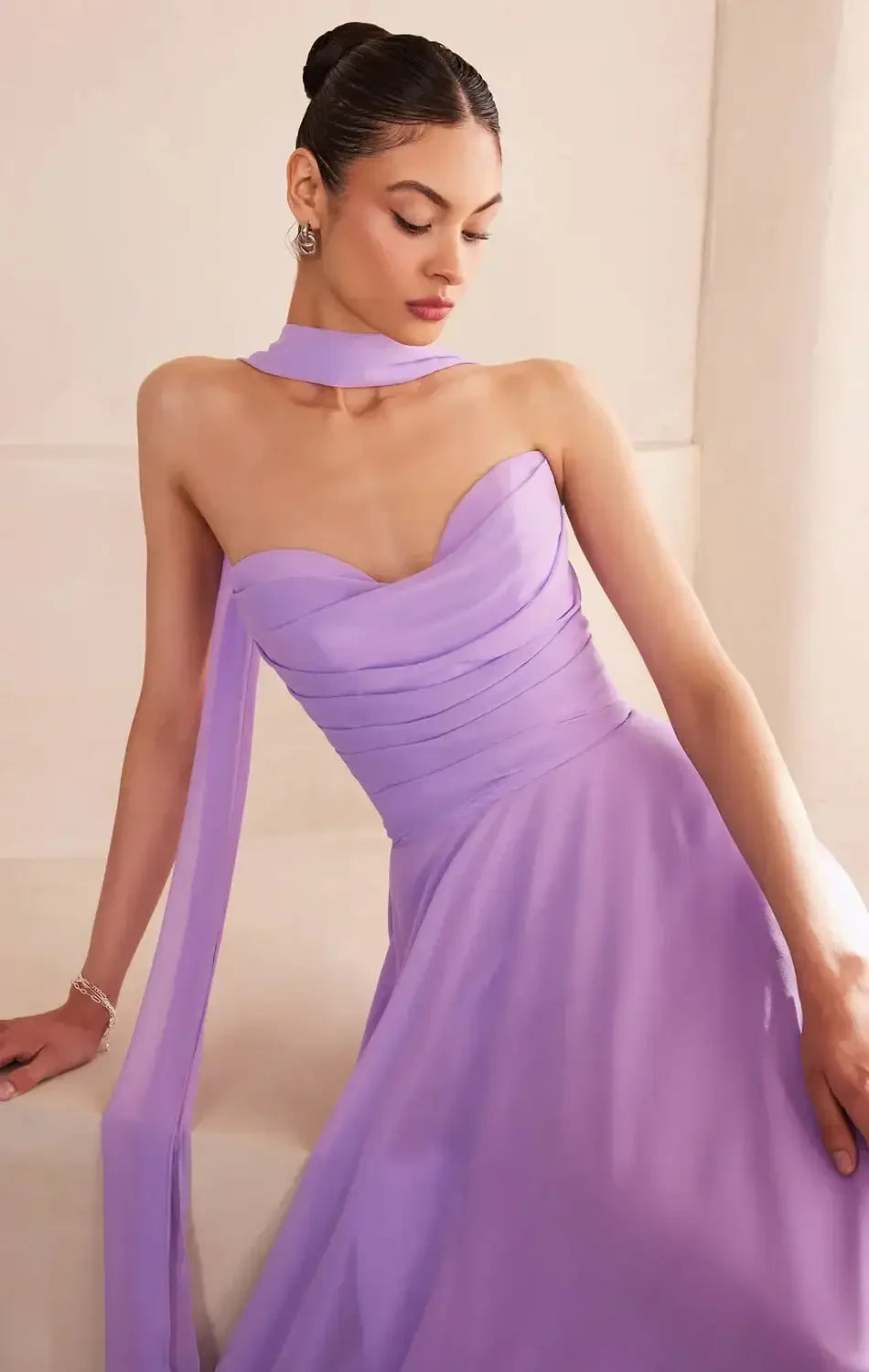 Ella Gown - A-line Strapless Chiffon Dress