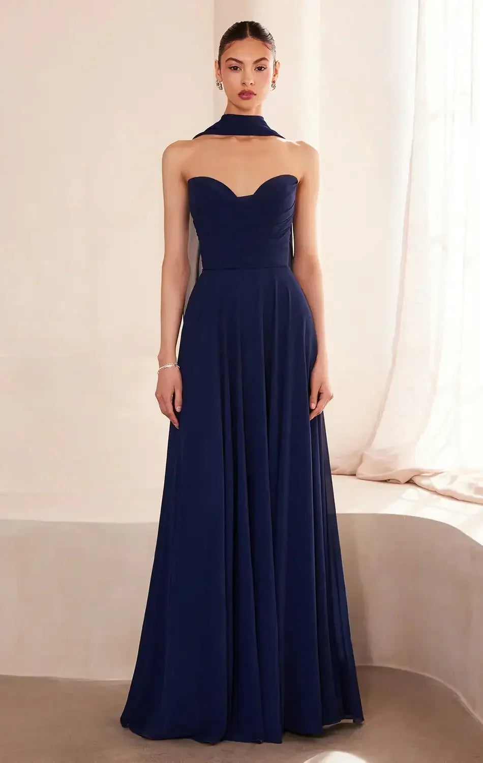 Ella Gown - A-line Strapless Chiffon Dress