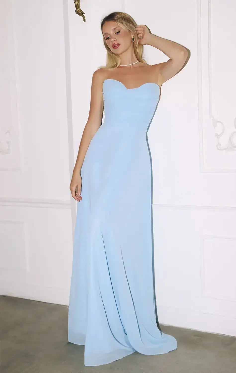 Ella Gown - A-line Strapless Chiffon Dress