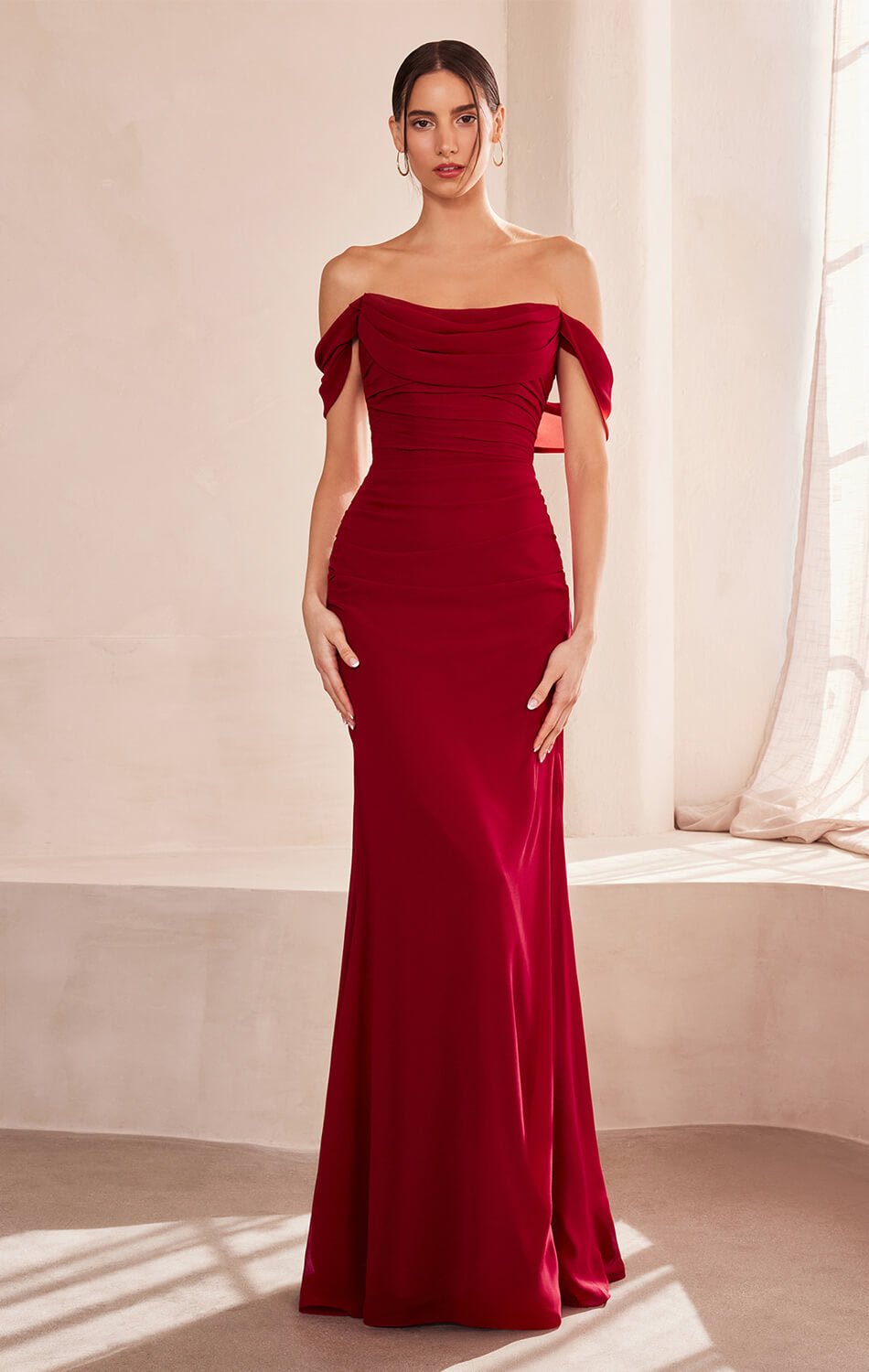 Faye Gown - Chiffon Off-the-Shoulder Fitted Dress | Lady Black Tie Faye Gown - Chiffon Off-the-Shoulder Fitted Dress | Lady Black Tie