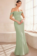 Faye Gown - Chiffon Off-the-Shoulder Fitted Dress