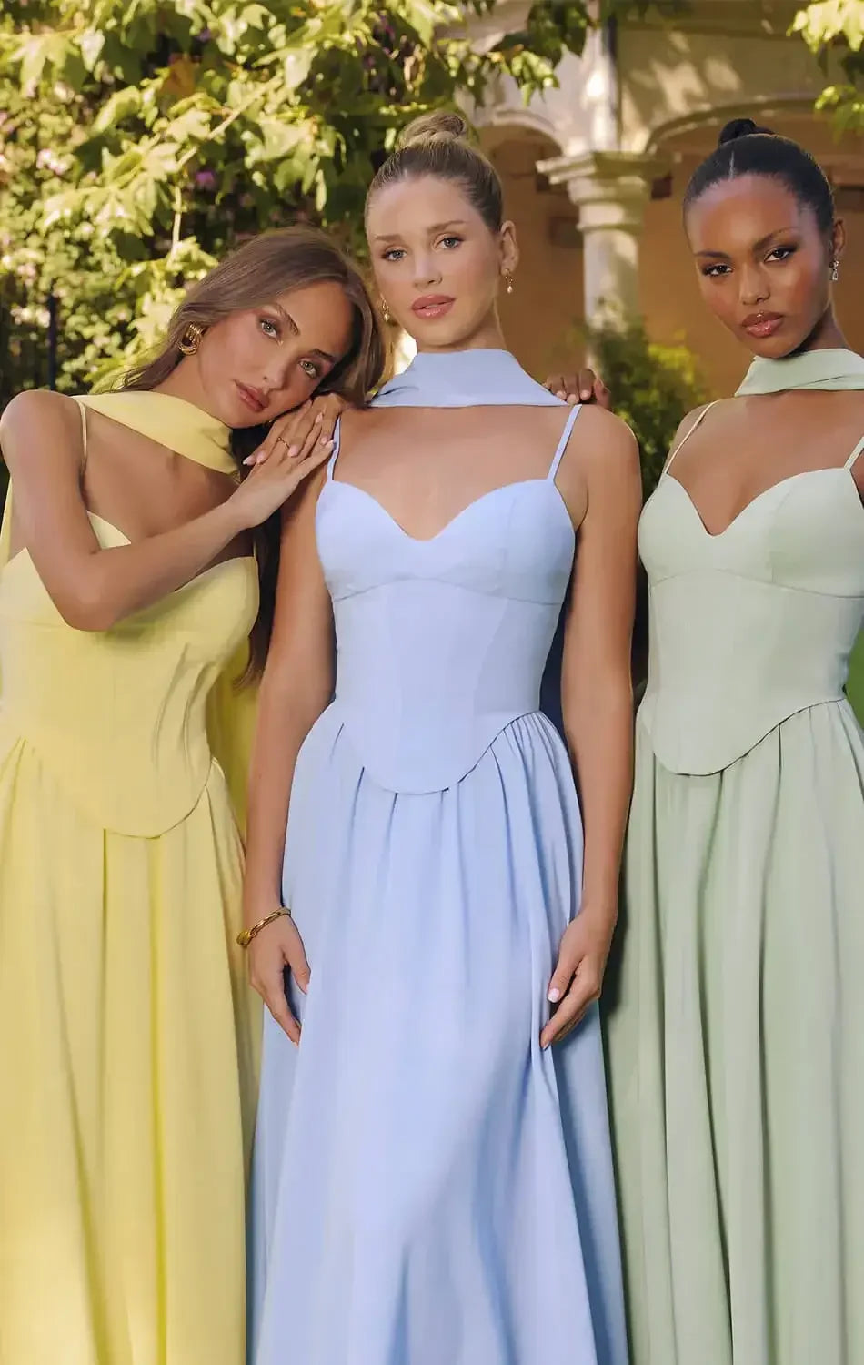 EFFIE GOWN - A-LINE CHIFFON DRESS WITH SCARF