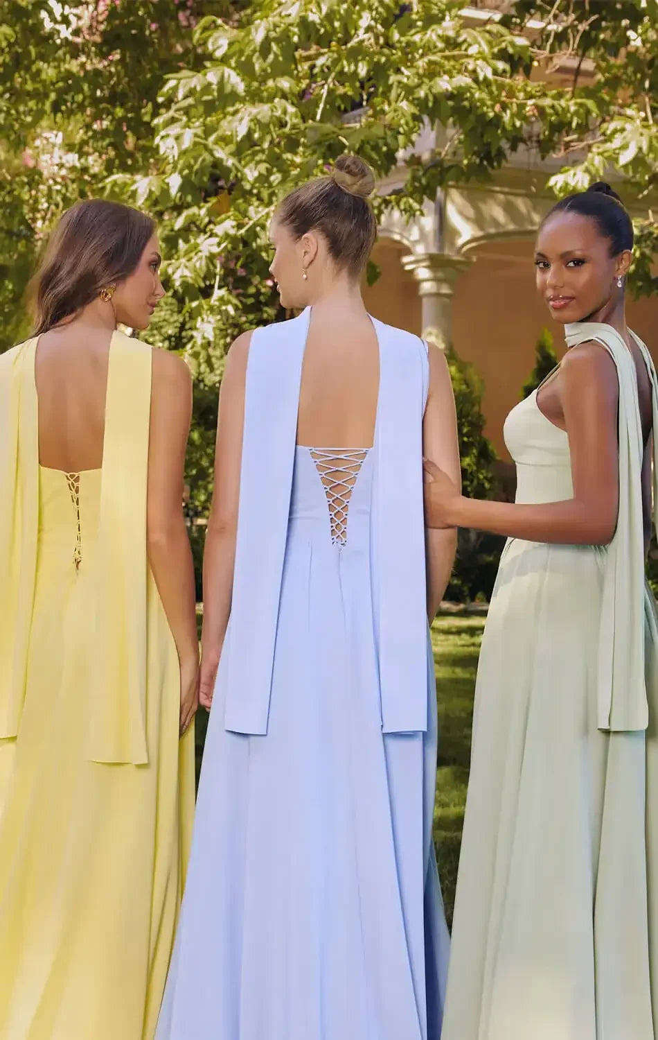 EFFIE GOWN - A-LINE CHIFFON DRESS WITH SCARF