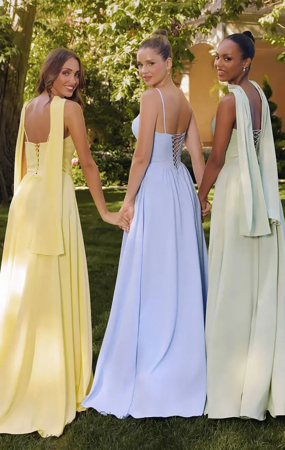 EFFIE GOWN - A-LINE CHIFFON DRESS WITH SCARF