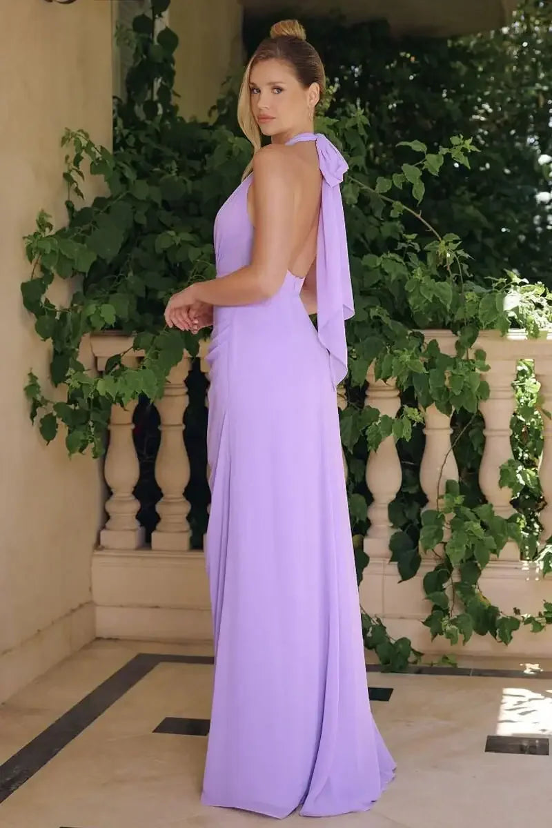 GRACELYN GOWN - CHIFFON HALTER DRESS