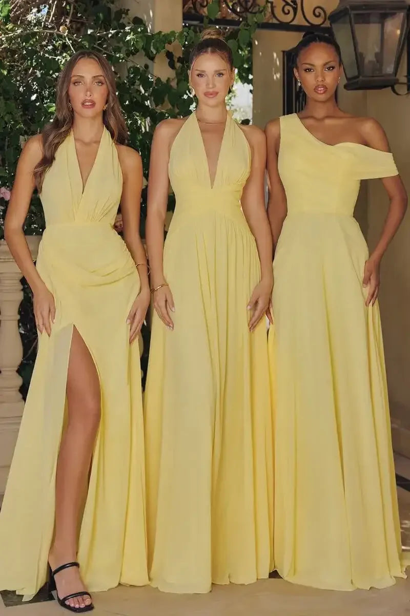 GRACELYN GOWN - CHIFFON HALTER DRESS