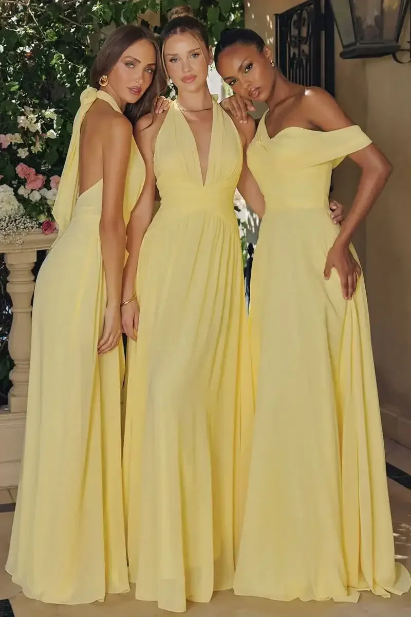 GRACELYN GOWN - CHIFFON HALTER DRESS