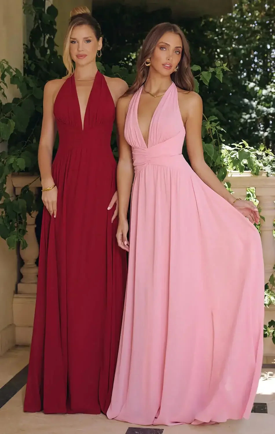 TARA GOWN - FLOWY CHIFFON HALTER DRESS