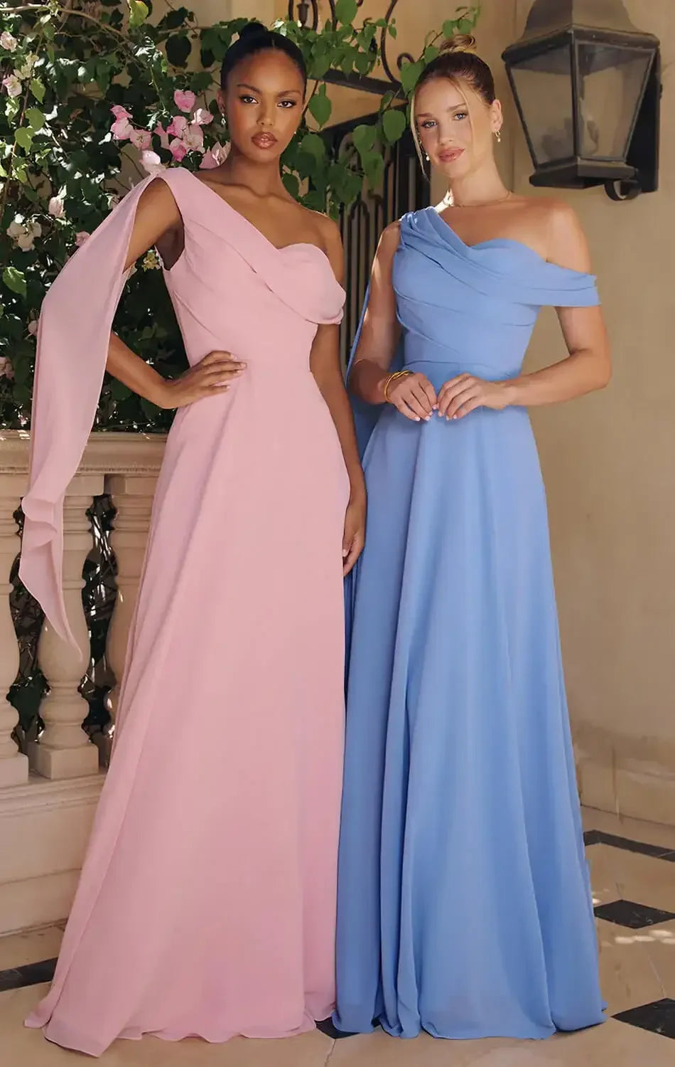 VENUS GOWN - ONE SHOULDER CHIFFON DRESS