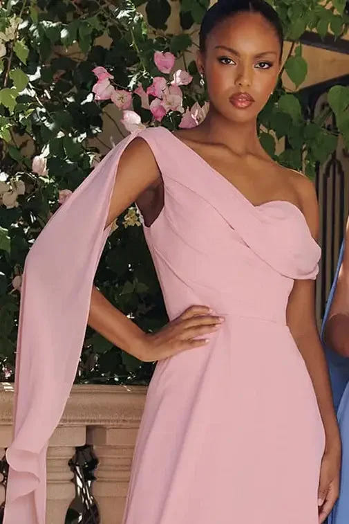 VENUS GOWN - ONE SHOULDER CHIFFON DRESS