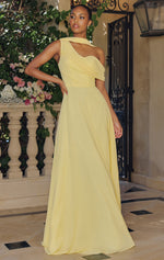 VENUS GOWN - ONE SHOULDER CHIFFON DRESS