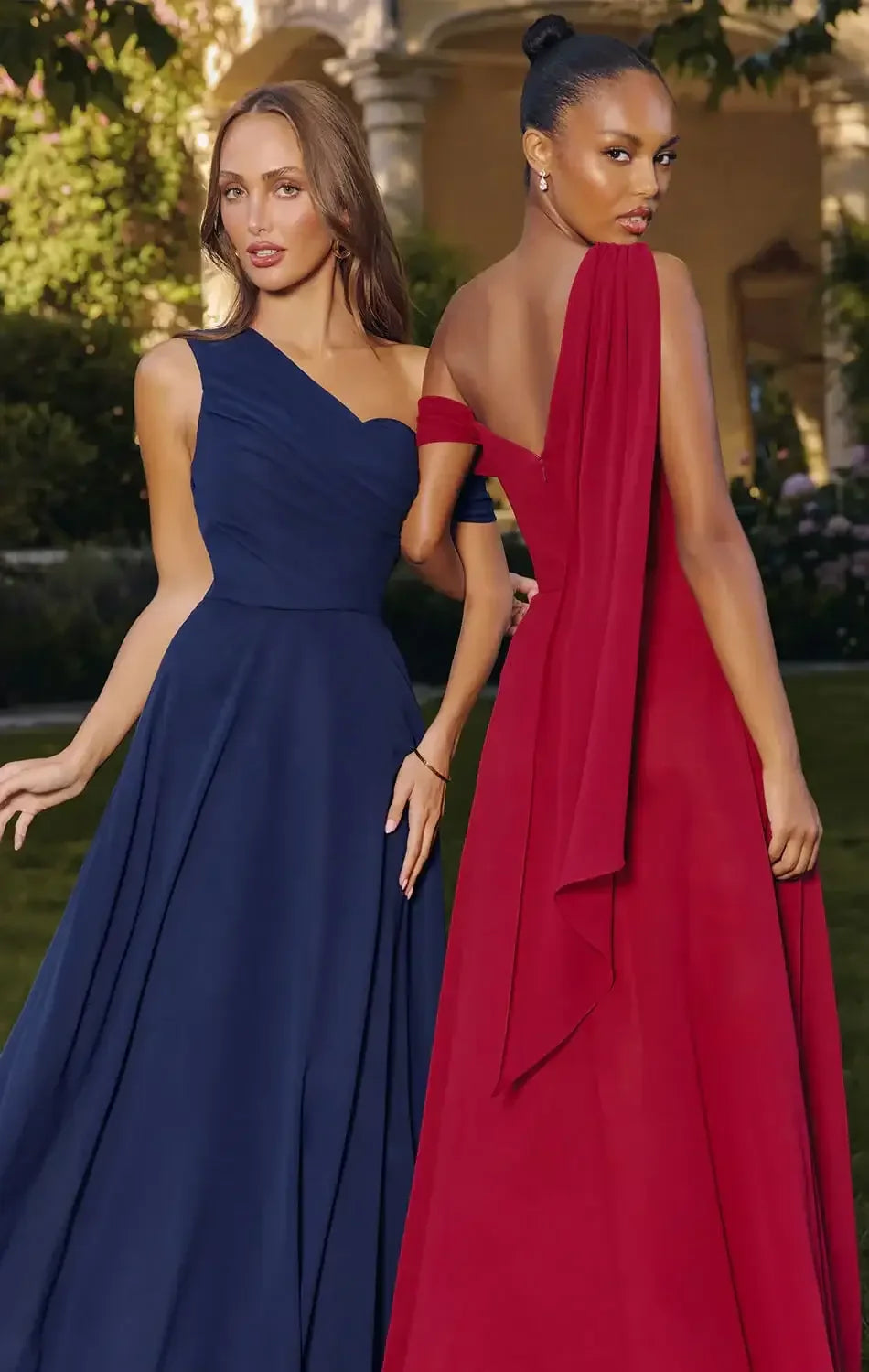 VENUS GOWN - ONE SHOULDER CHIFFON DRESS