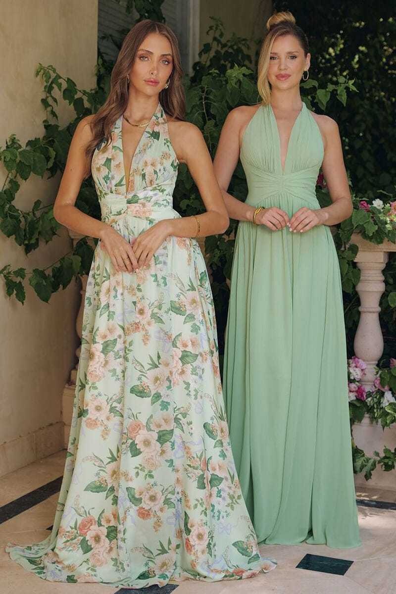 Sage Green Floral Bridesmaid Dresses | Lady Black Tie Sage Green Floral Bridesmaid Dresses | Lady Black Tie