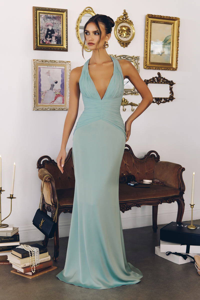 Tessa Gown - Mermaid Halter Satin Gown