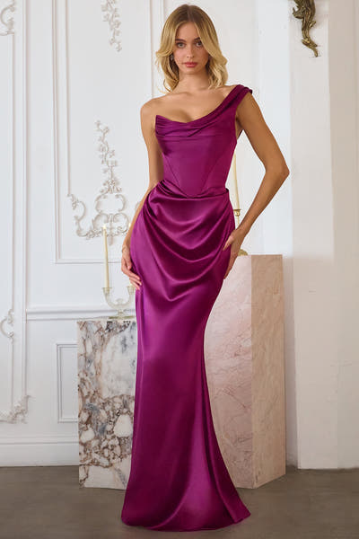 Danilynn Gown - One Shoulder Satin Mermaid Dress