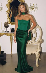 CARTER GOWN - STRAPLESS CORSET DRESS WITH SCARF