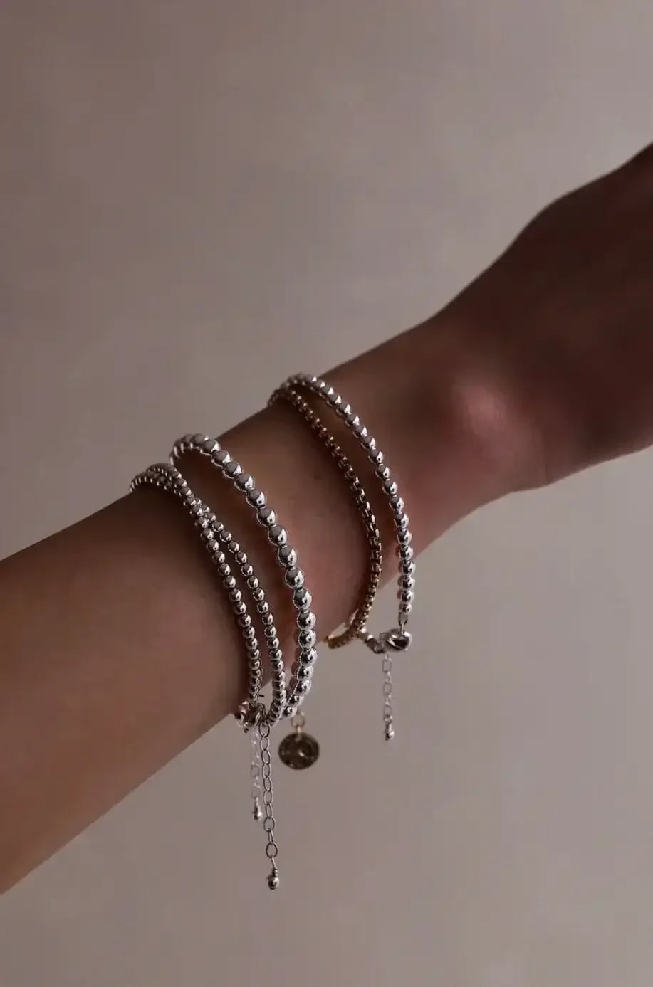 Elegant Silver Beaded Bracelet | Shop Stunning Jewelry at Lady Black Tie Silver / 5mm