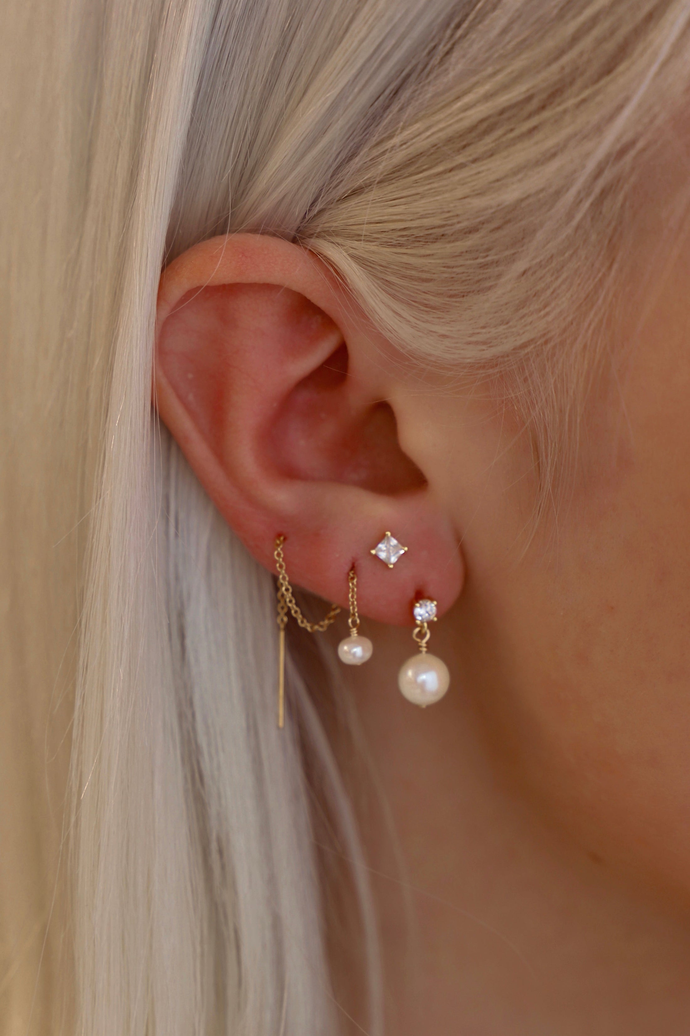 Loop Drop CZ Earrings main image 1