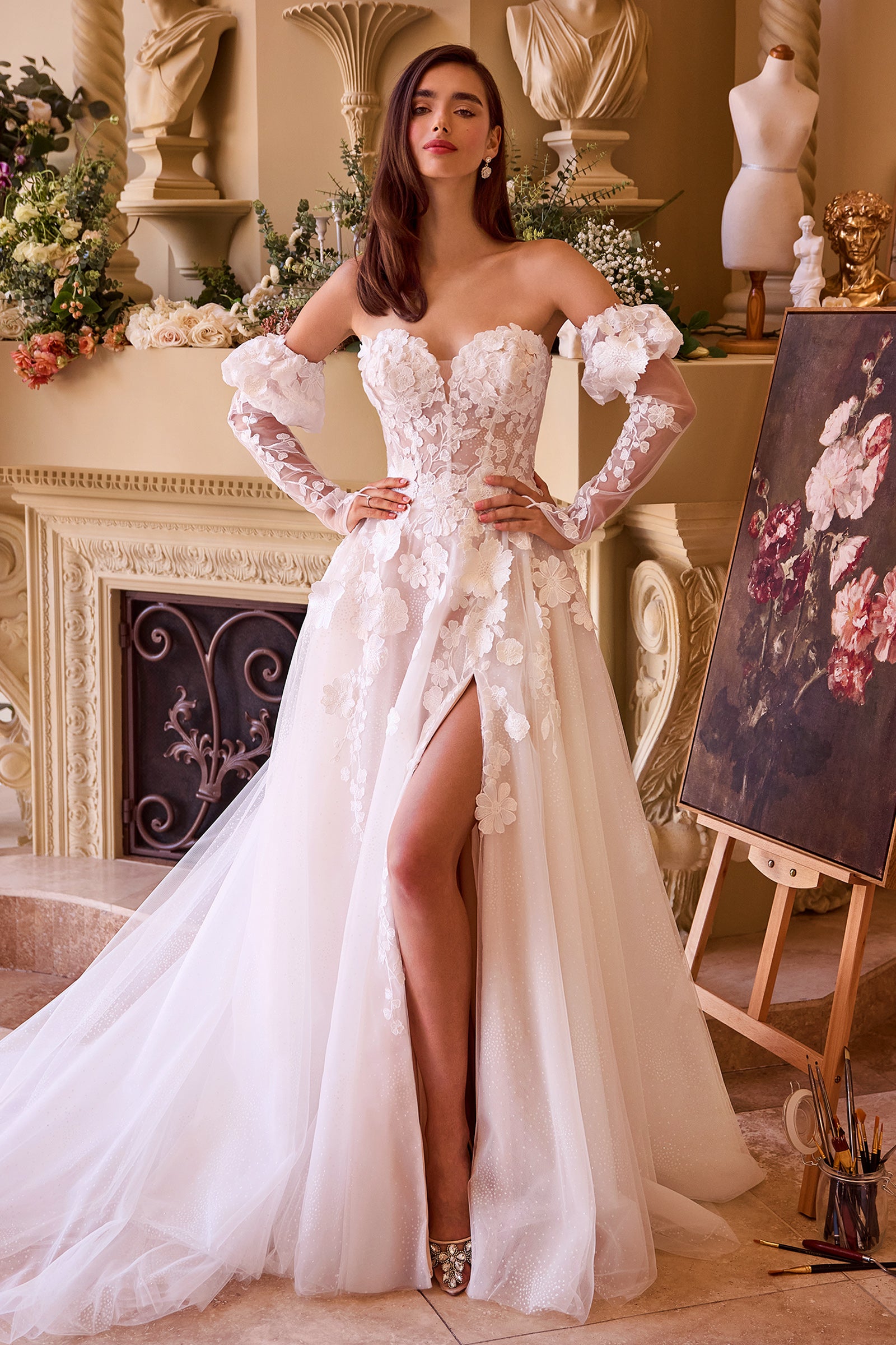 WL016 - Strapless Drop Waist Cascading Wedding Dress - Andrea & Leo | Lady Black Tie WL016 - Strapless Drop Waist Cascading Wedding Dress - Andrea & Leo | Lady Black Tie