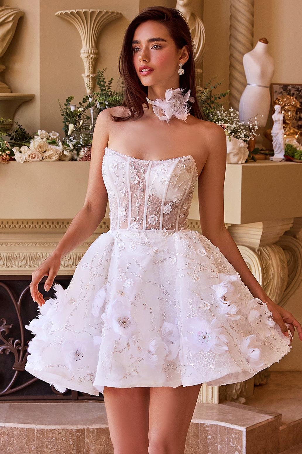 WL025 - Wedding Mini Dress & Choker - Andrea & Leo
