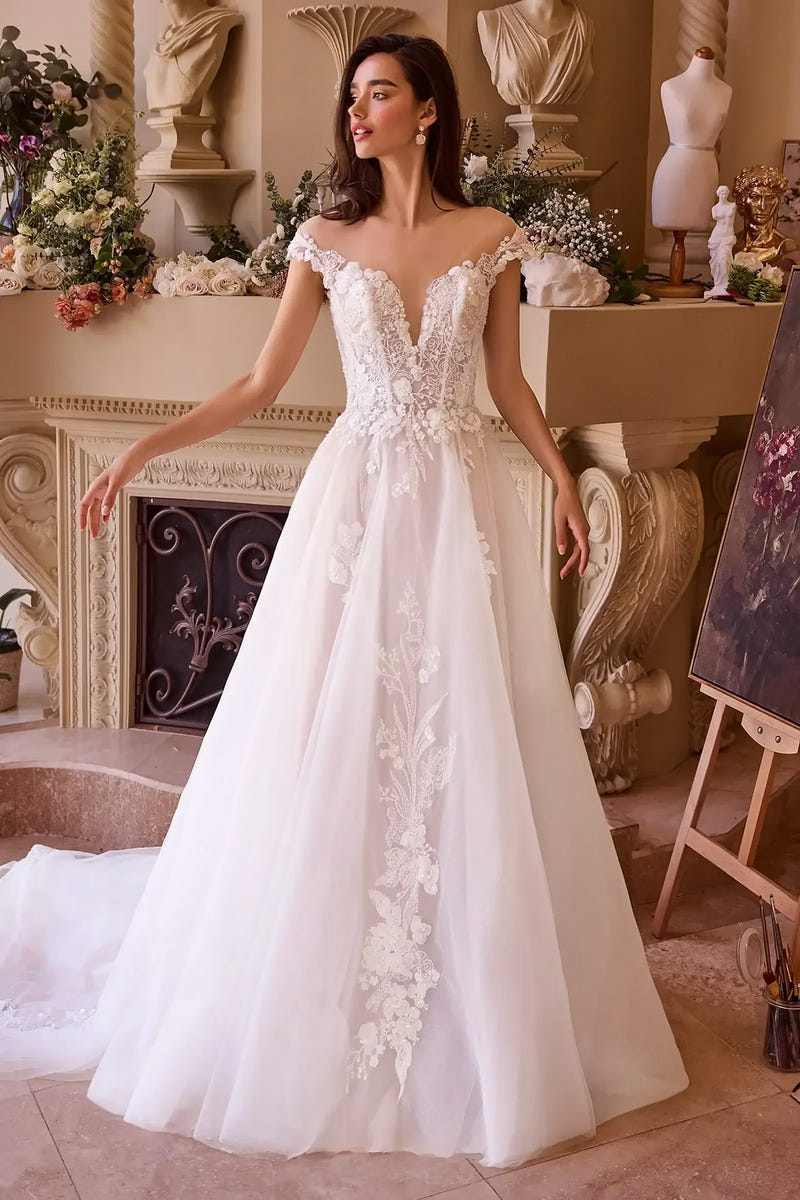 WL038 - Cap Sleeve Bridal Ball Gown - Andrea & Leo