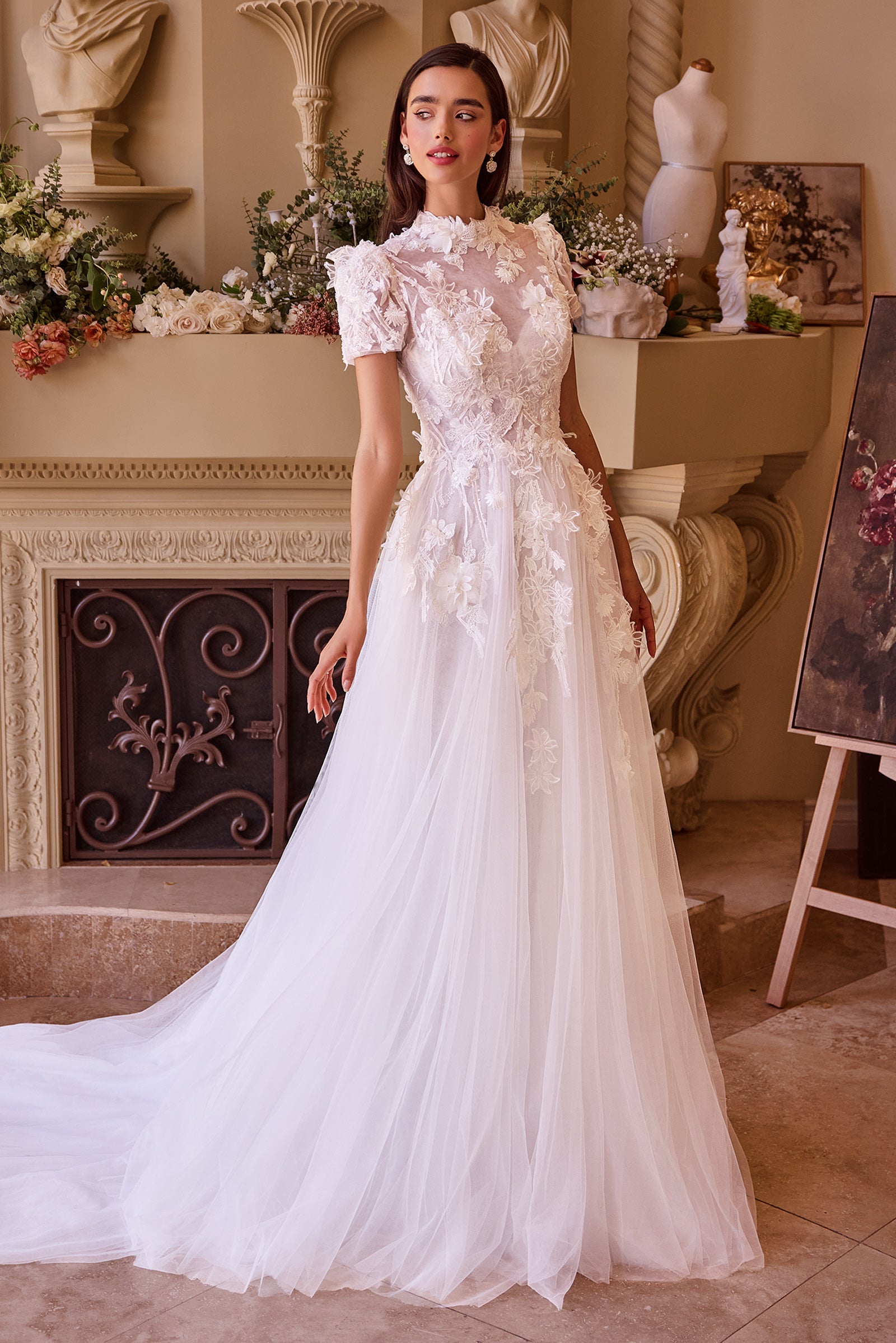Lady Black Tie - Wl043 - Tulip Sequin Embroidered Wedding Ball Gown - Andrea & Leo - Size 14 Lady Black Tie - Wl043 - Tulip Sequin Embroidered Wedding Ball Gown - Andrea & Leo - Size 14