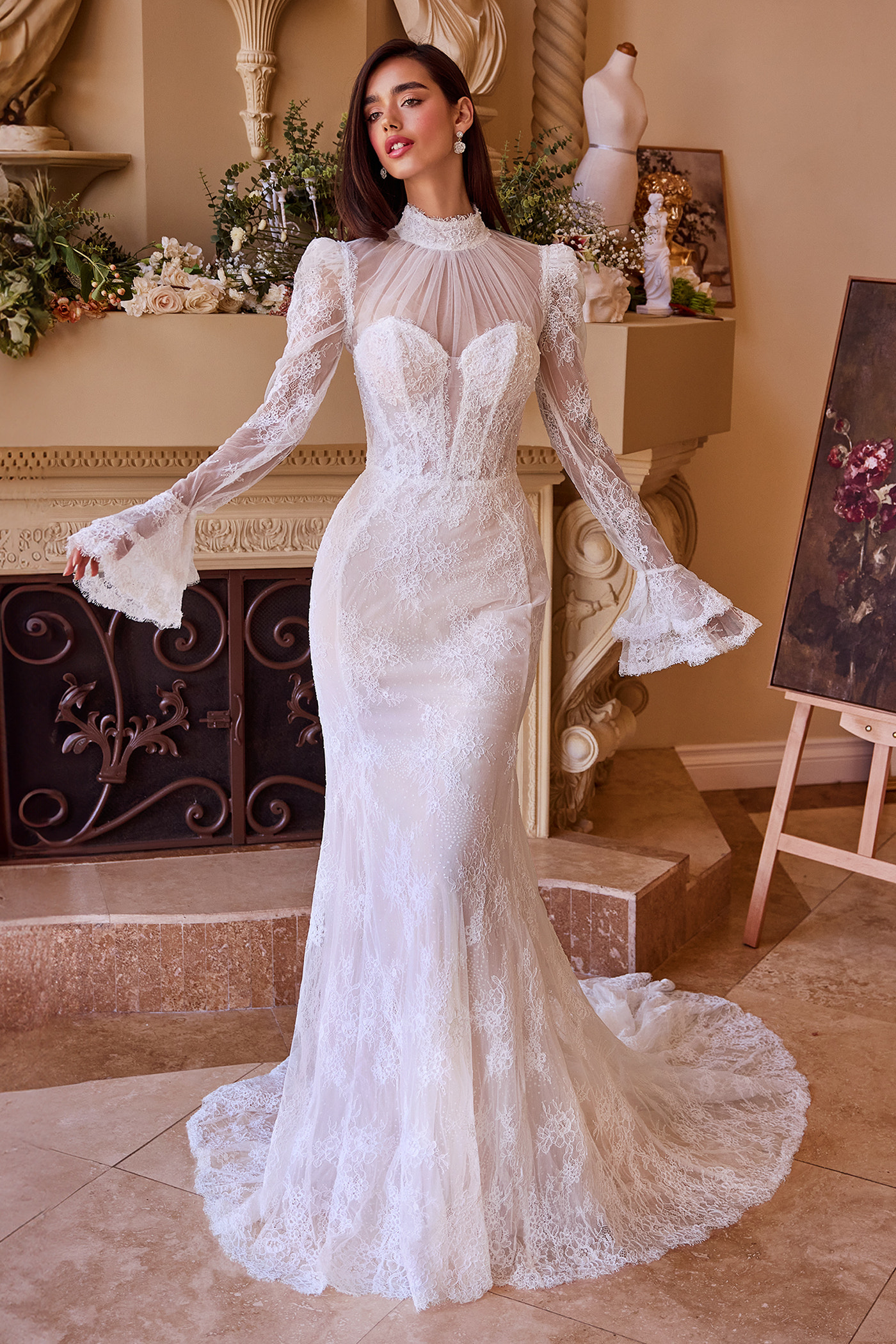 WL042-Versitile Fitted Lace Bridal Gown-Andrea & Leo | Lady Black Tie Off White / 6 WL042-Versitile Fitted Lace Bridal Gown-Andrea & Leo | Lady Black Tie Off White / 6