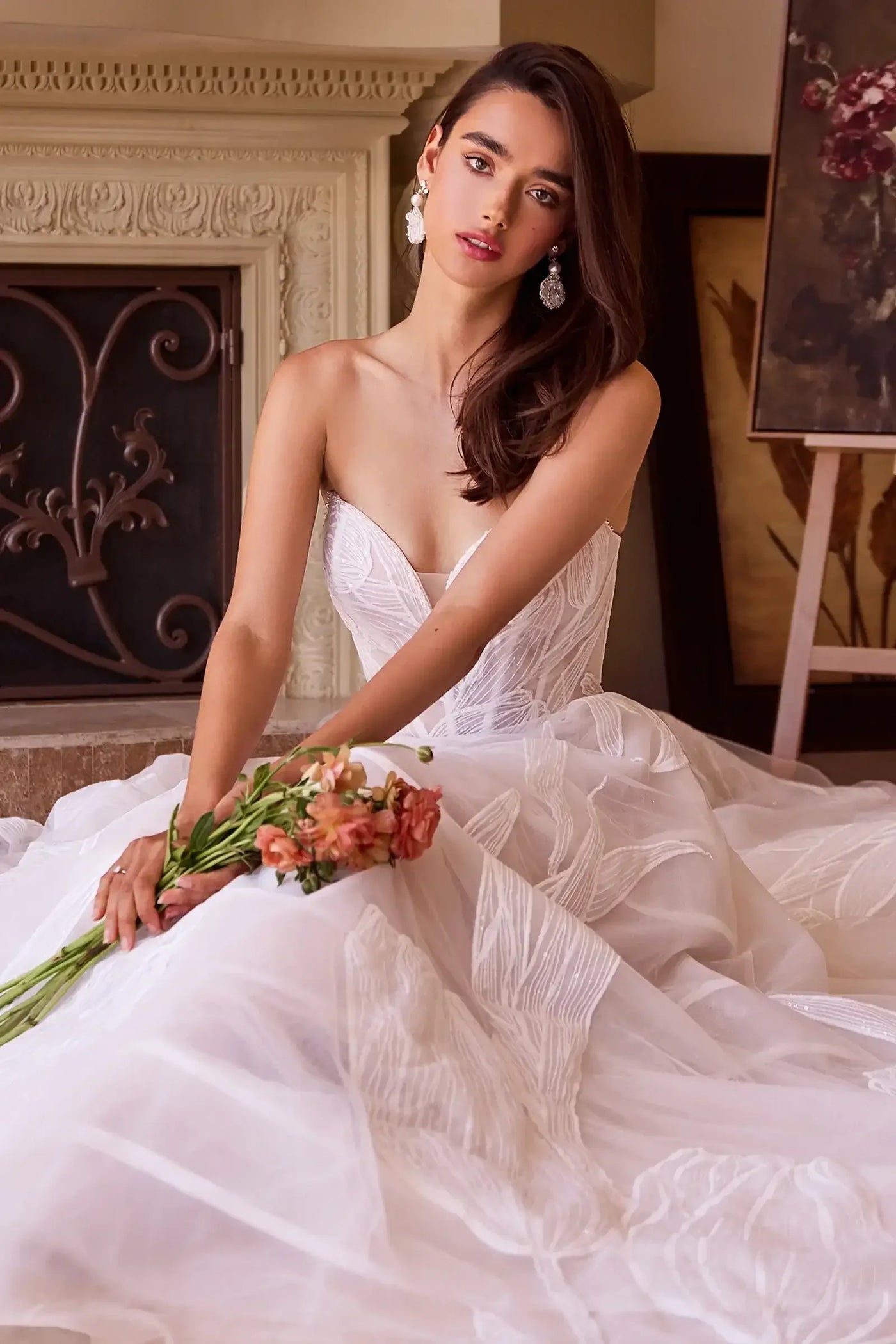 WL043 - Tulip Sequin Embroidered Wedding Ball Gown - Andrea & Leo