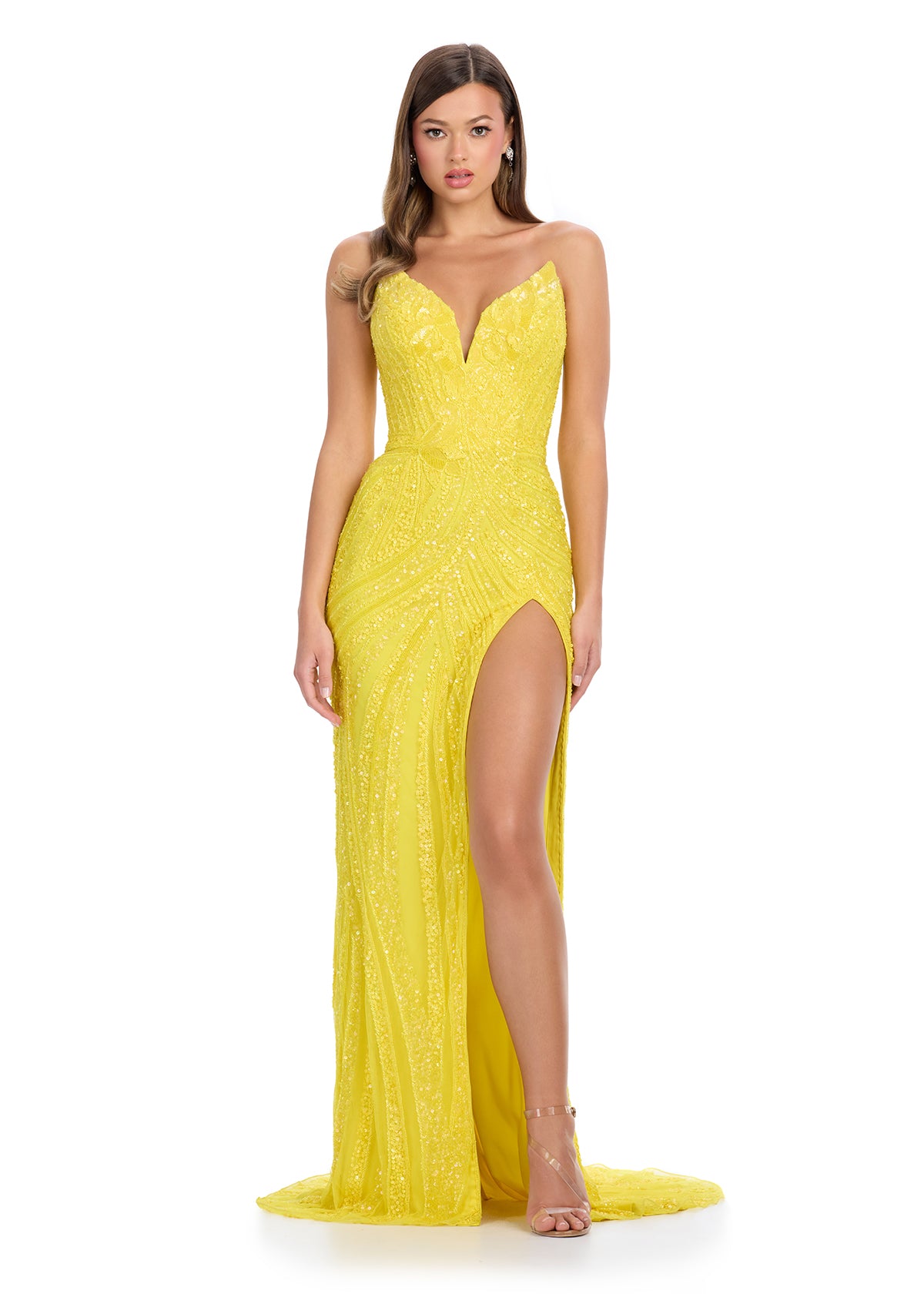 ASHLEYlauren 11236 - Gold Floral Sequin Beaded Gown | Lady Black Tie ASHLEYlauren 11236 - Gold Floral Sequin Beaded Gown | Lady Black Tie
