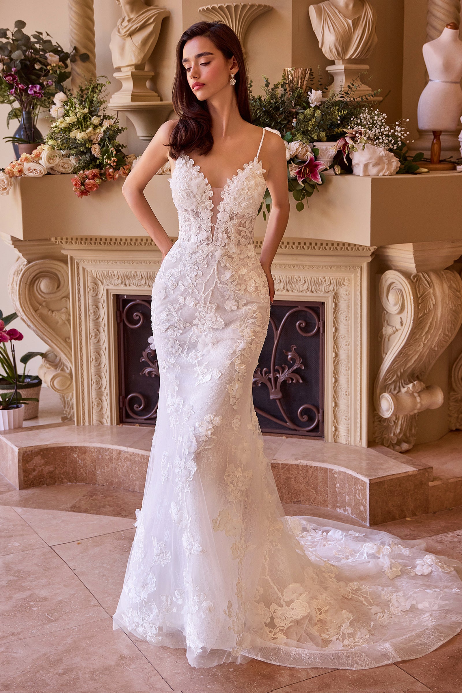 Champagne Maggie Sottero Hudson WL053-Fitted Lace Wedding Gown