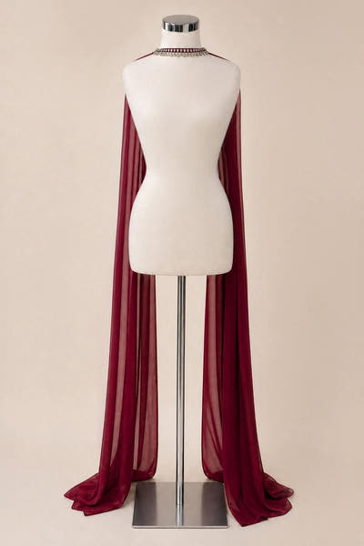 Chiffon Scarf with Rhinestone Detail