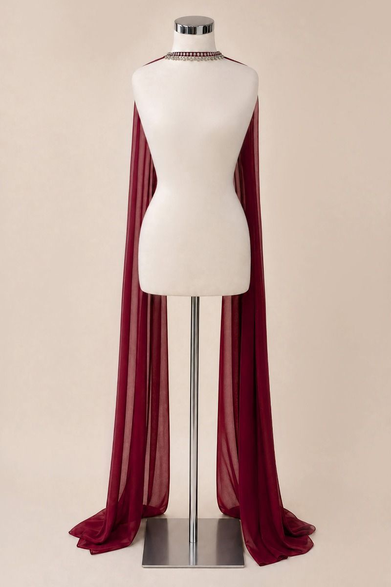 Chiffon Scarf with Rhinestone Detail