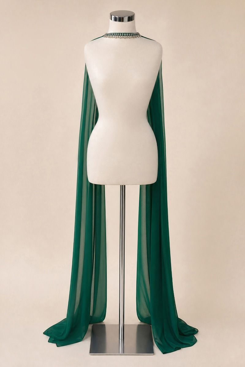 Chiffon Scarf with Rhinestone Detail