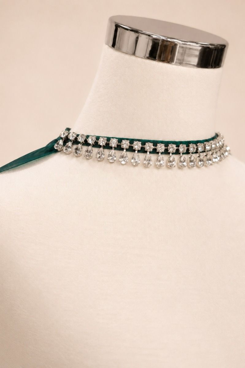 Chiffon Scarf with Rhinestone Detail