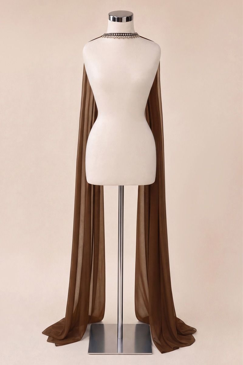 Chiffon Scarf with Rhinestone Detail