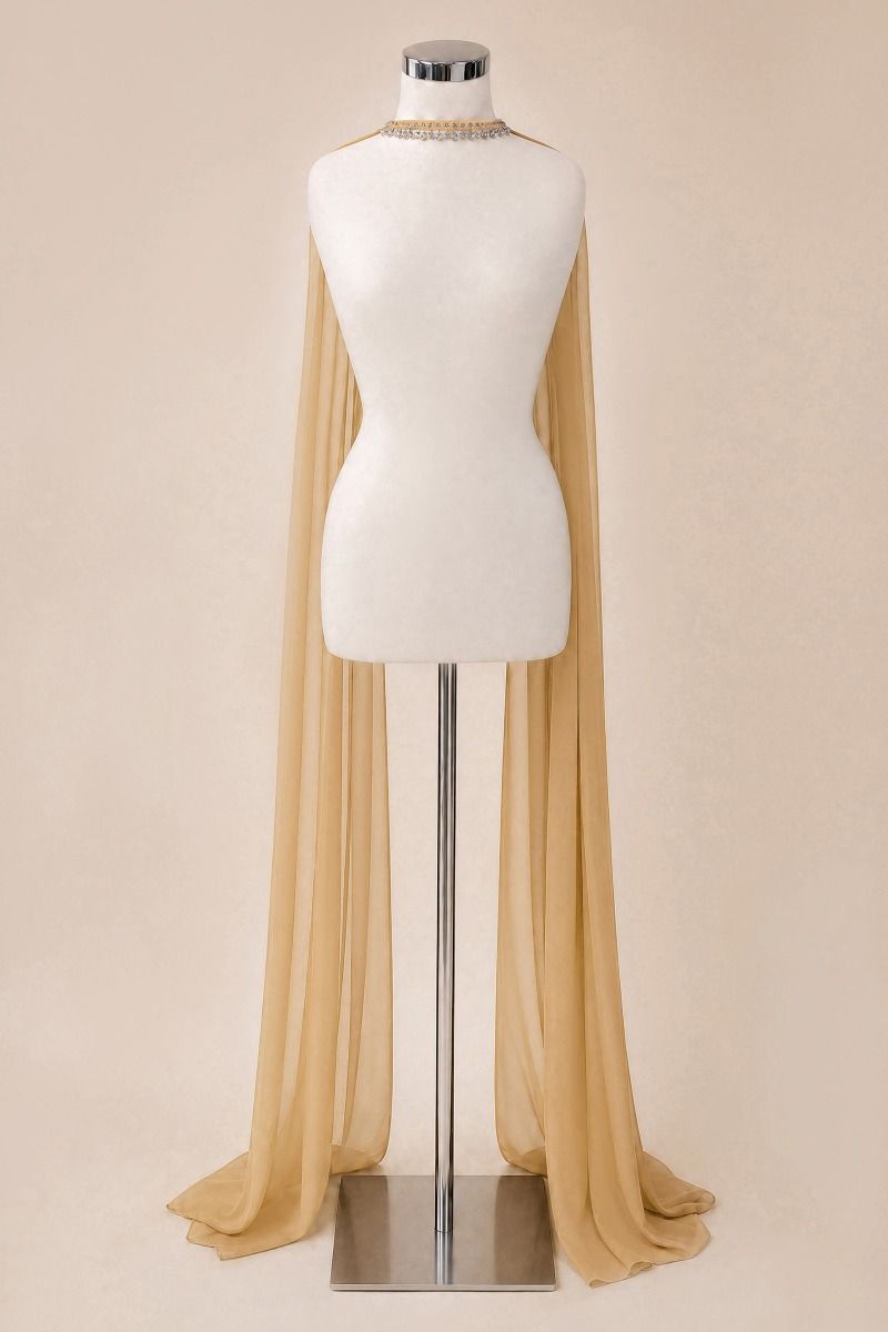 Chiffon Scarf with Rhinestone Detail
