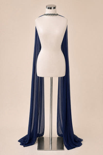 Chiffon Scarf with Rhinestone Detail